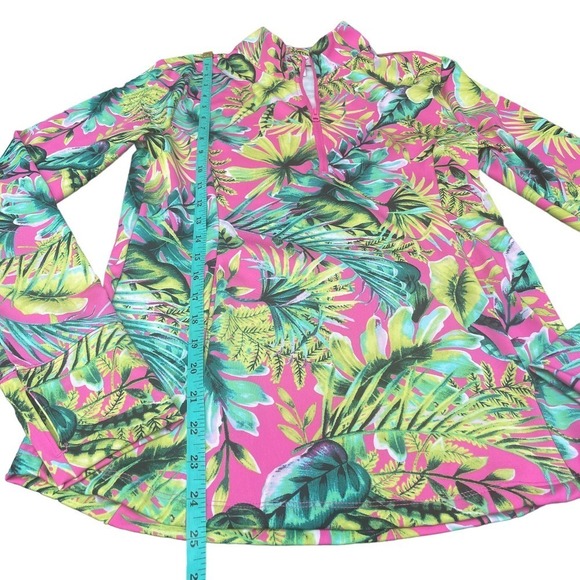 Tommy Bahama Golf Bright Tropical Print Active UPF 50 Long-Sleeve Popover Top - Picture 13 of 16